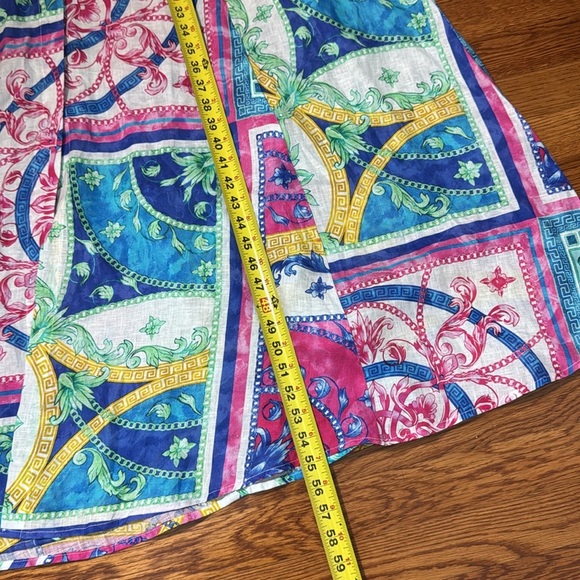 Sesto Senso Italian Linen Printed Button Up Maxi Shirtdress Medium Europe - Picture 12 of 12